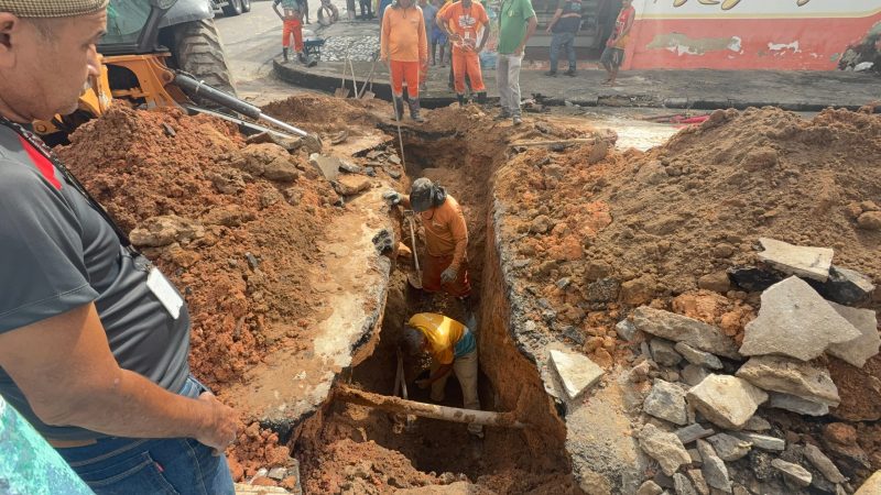 Prefeitura de Manaus moderniza completamente uma rede de drenagem profunda no bairro São Jorge