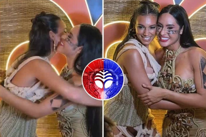 Isabelle Nogueira e Alane Dias se encontram durante primeira noite de apresentações em Parintins