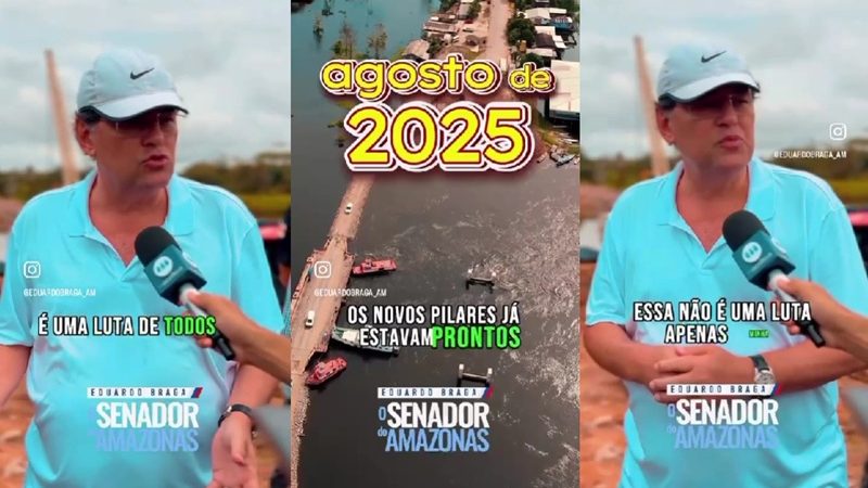 A reconstrução da ponte sobre o rio Autaz Mirim, na BR-319, avançou para uma nova fase com a instalação das primeiras vigas de sustentação da pista.