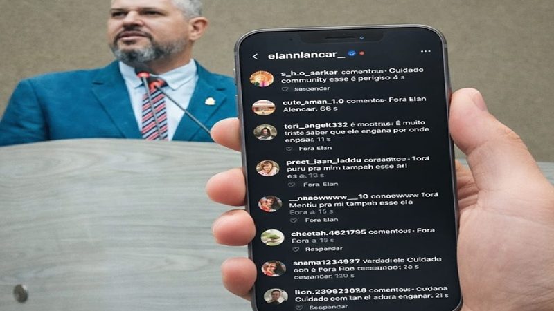 Elan Alencar sofre ataque cibernético em suas redes sociais com comentários e contas fake