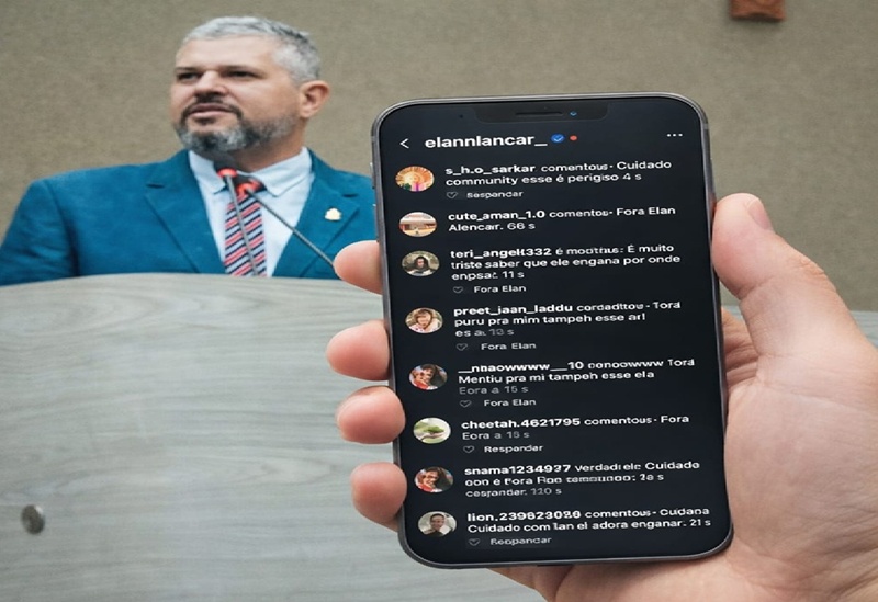 Elan Alencar sofre ataque cibernético em suas redes sociais com comentários e contas fake