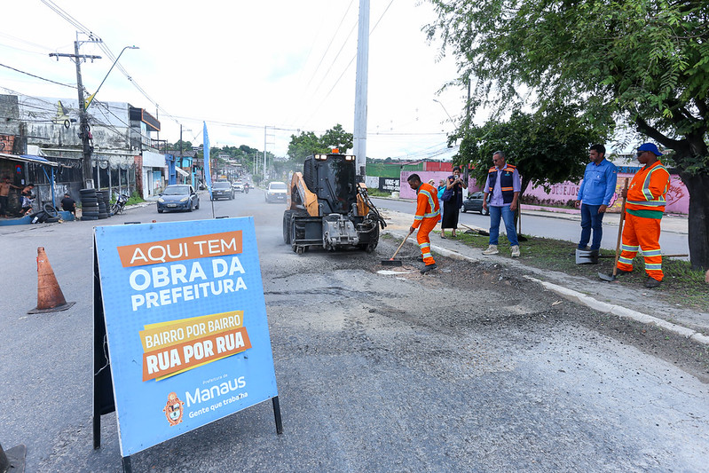 Prefeitura de Manaus moderniza operação ‘Tapa-Buracos’ e avança com obra de drenagem para solucionar alagamentos na zona Norte