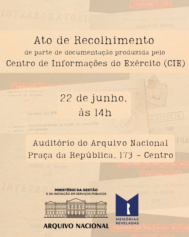 Arquivo Nacional recebe documentação inédita do Centro de Informações do Exército