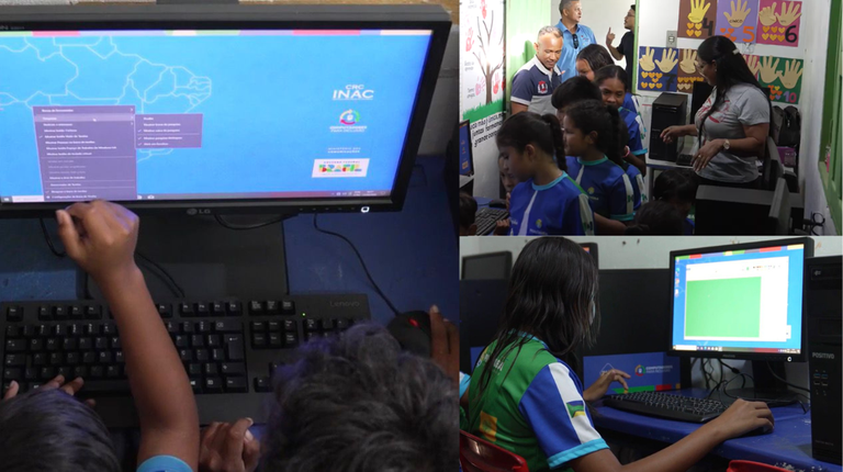 Crianças de escolas públicas remotas do Amapá usam computador pela primeira vez