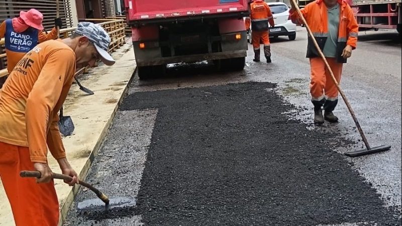 Prefeitura de Manaus fortalece mobilidade urbana com recuperação asfáltica em importantes vias do Adrianópolis