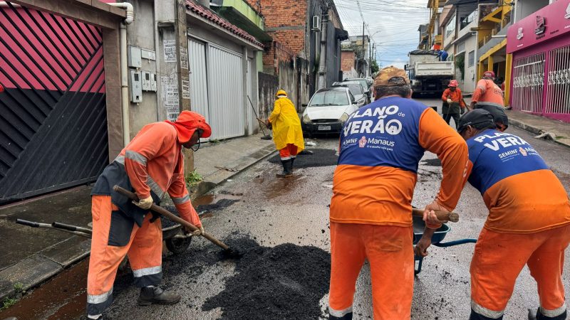Prefeitura de Manaus atende solicitação de moradores e recupera rua Lóris Cordovil com serviços da operação ‘Tapa-Buracos’ 
