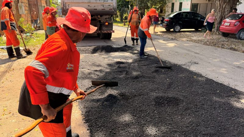 Prefeitura de Manaus intensifica recuperação asfáltica na zona Norte e melhora mobilidade no bairro Colônia Terra Nova