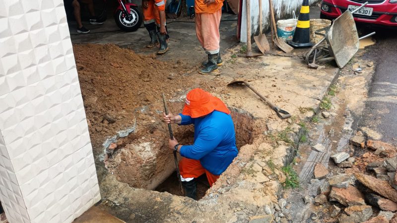 Prefeitura de Manaus realiza serviço de recuperação de drenagem no bairro Alvorada
