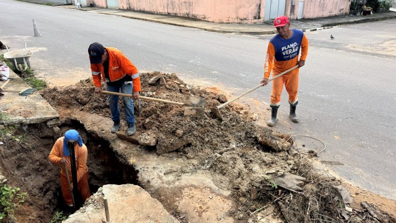 Prefeitura de Manaus recupera sistema de escoamento no conjunto Augusto Montenegro e reforça ações contra o descarte irregular de lixo