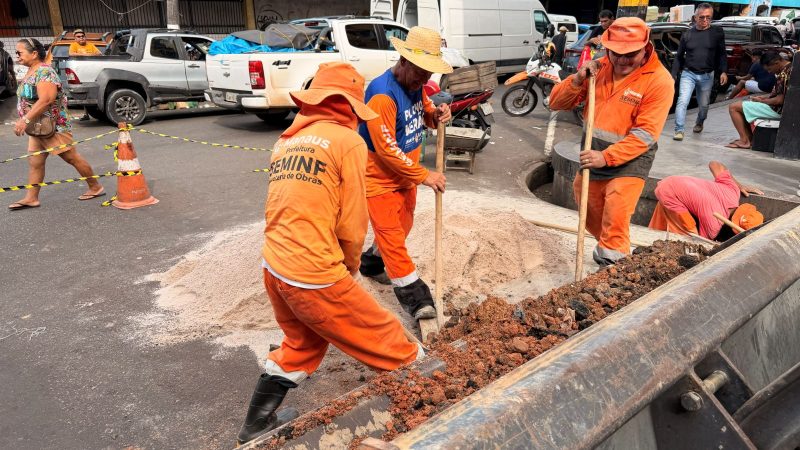 Prefeitura de Manaus recupera trecho da avenida Joaquim Nabuco durante operação ‘Centro Mais Seguro’