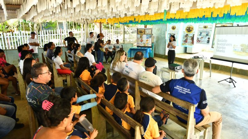 Representantes do Ministério da Saúde e Core Brasil conhecem serviços de saúde bucal da prefeitura na zona rural ribeirinha