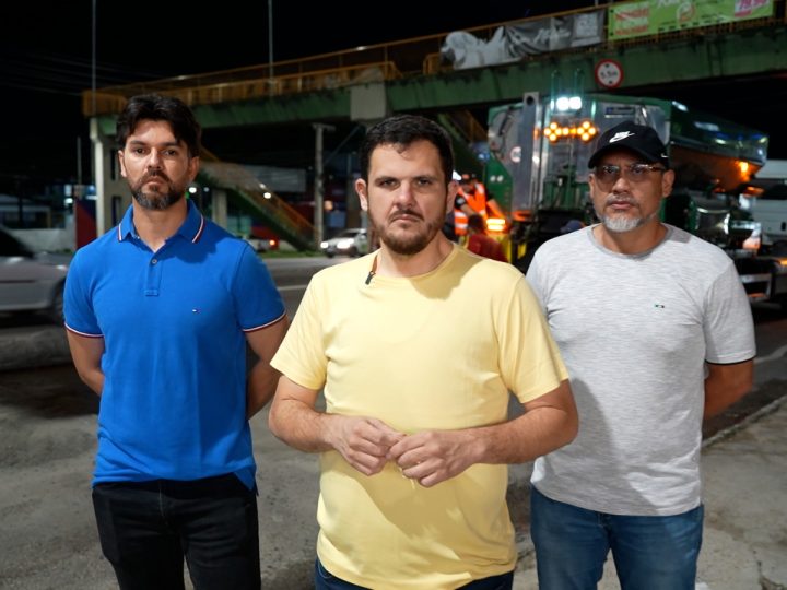 Prefeito Renato Junior vistoria obra na madrugada de domingo e apresenta tecnologia ágil e durável da operação ‘Tapa-Buracos’