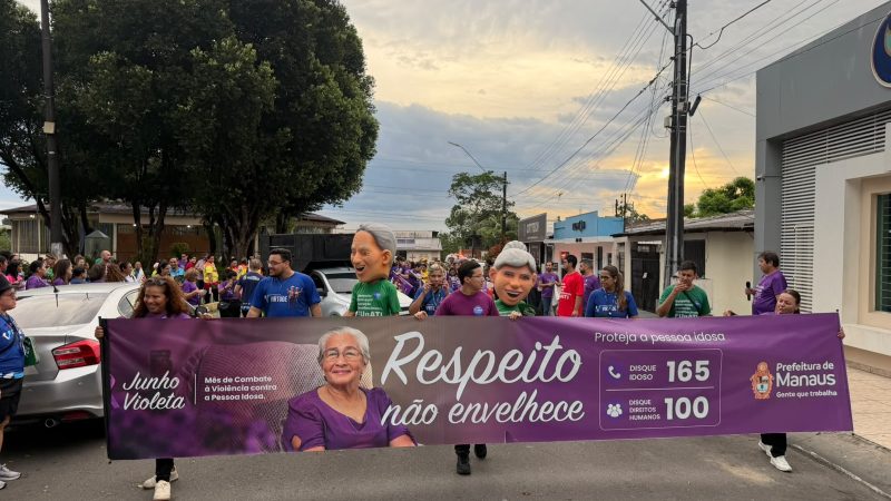 Prefeitura de Manaus promove caminhada de combate à violência contra a pessoa idosa em alusão ao Dia D da operação ‘Virtude’