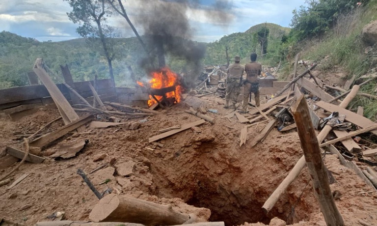 Forças federais fecham o cerco ao garimpo ilegal e inutilizam bunkers e túneis na TI Sararé