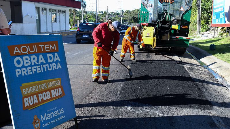Prefeitura de Manaus avança com recuperação asfáltica e nova ligação viária na zona Norte 