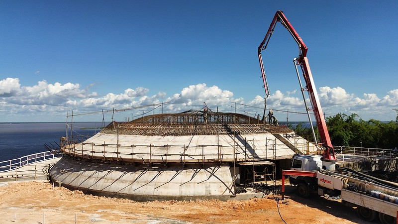 Oca Niemeyer avança com concretagem do nono anel da cúpula no Parque Encontro das Águas Rosa Almeida da prefeitura 