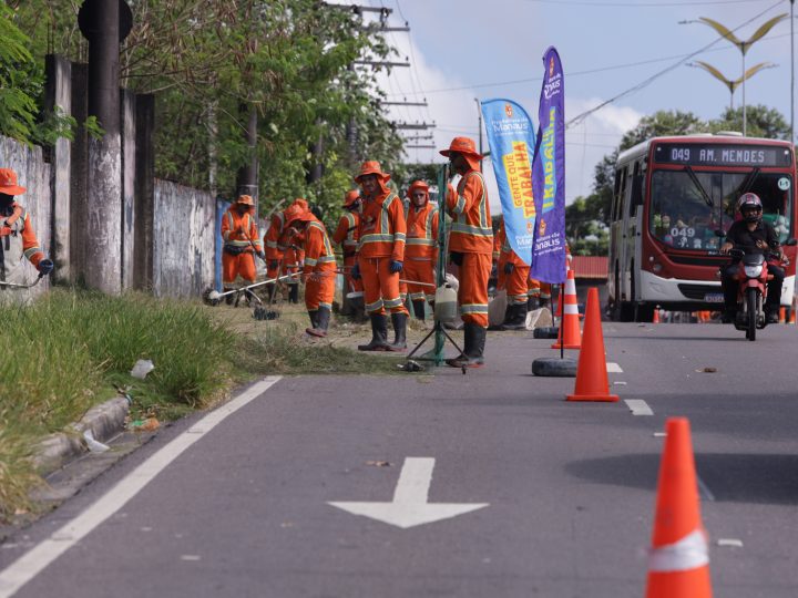 Prefeitura recolhe quase 250 toneladas de resíduos em dois dias de operação nos principais corredores viários de Manaus