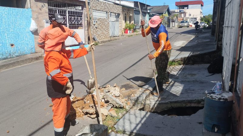 Prefeitura de Manaus reforça infraestrutura do Alvorada 2 com recuperação de rede de drenagem profunda