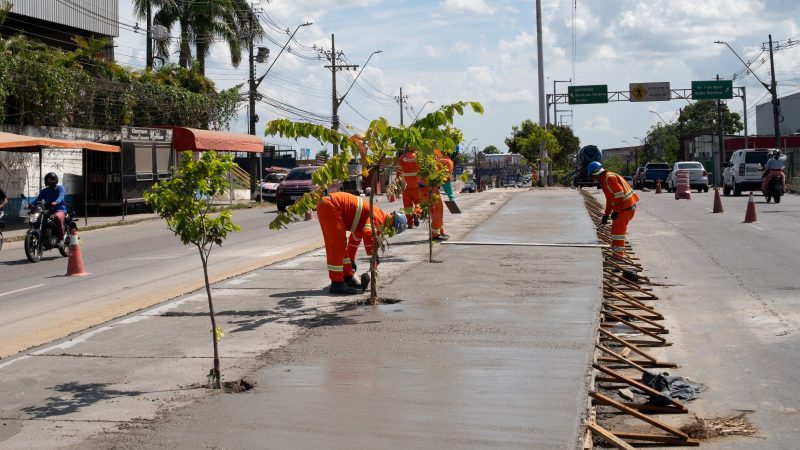 Prefeitura de Manaus avança na modernização de 10 corredores viários e transforma canteiros centrais em espaços mais seguros e acessíveis