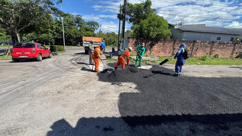 Prefeitura de Manaus intensifica operação ‘Tapa-Buracos’ no Novo Aleixo e reforça segurança viária para moradores