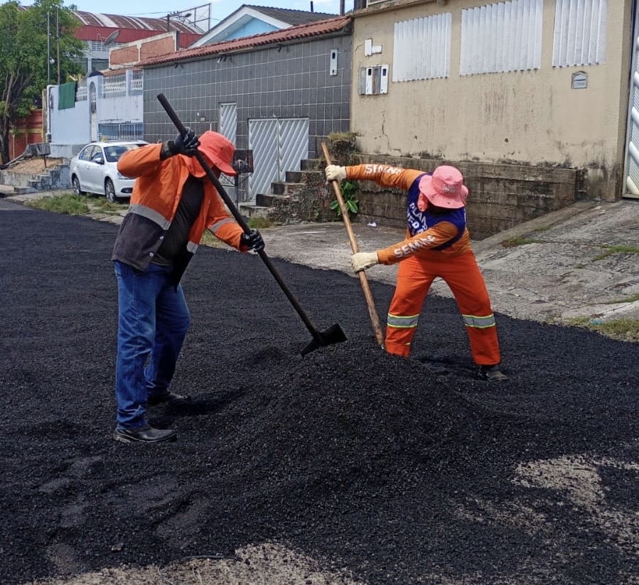 Prefeitura de Manaus reforça manutenção asfáltica no conjunto Manoa e garante mais segurança para moradores